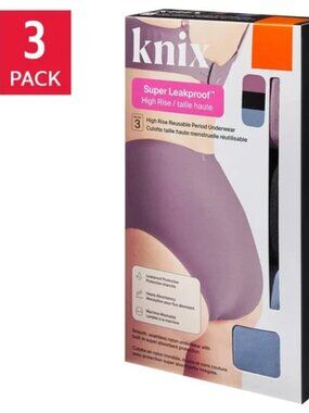 Knix Super Leakproof Reusable Period High Rise Underwear 3-Pack S M L XL XXL NIB